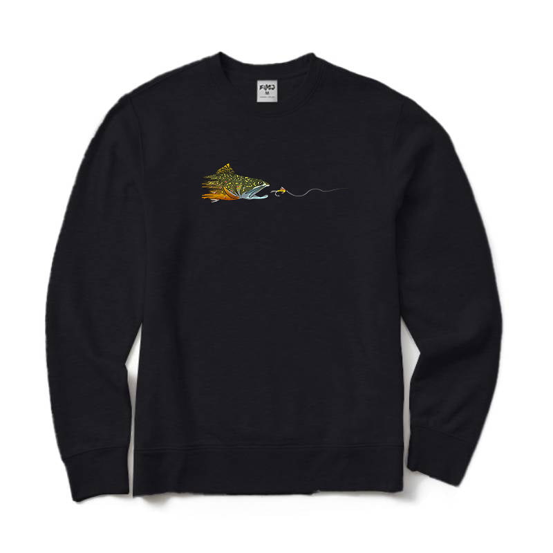 Fly Fishing Brook Trout Crewneck Sweatshirt