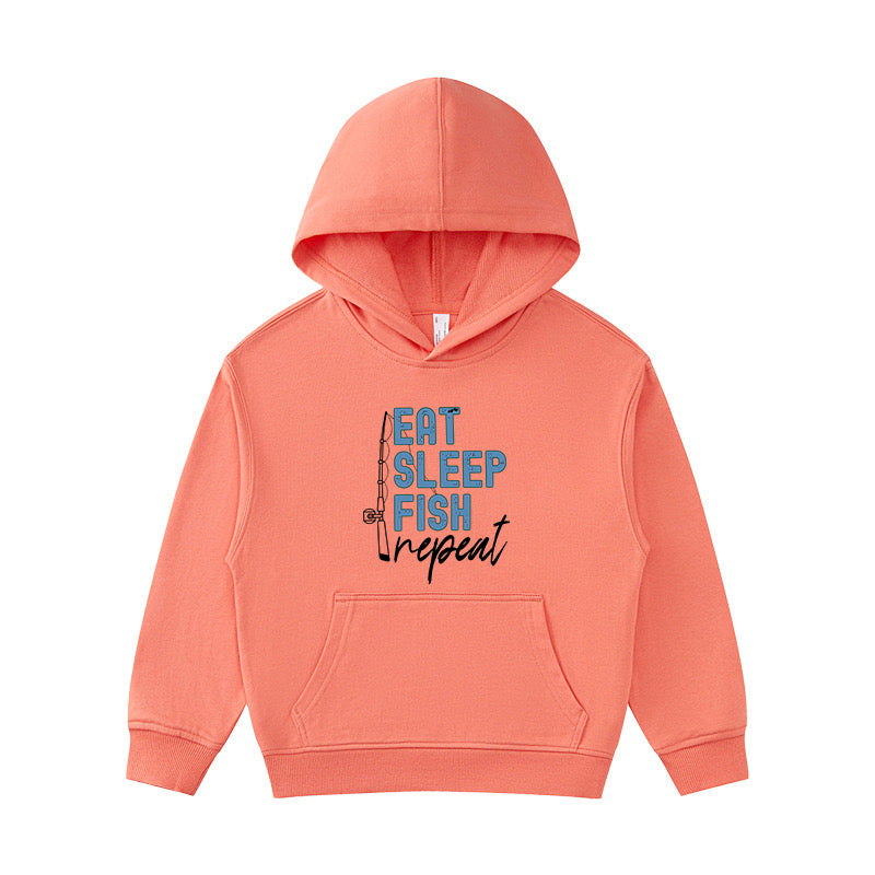 Eat Sleep Fish Repeat Kid's Hoodie