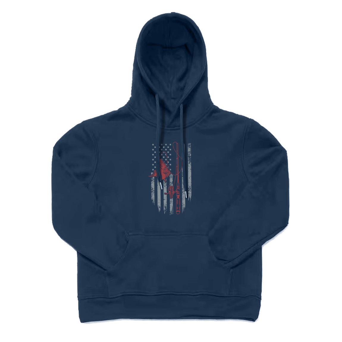 Fishing American Flag Hoodie