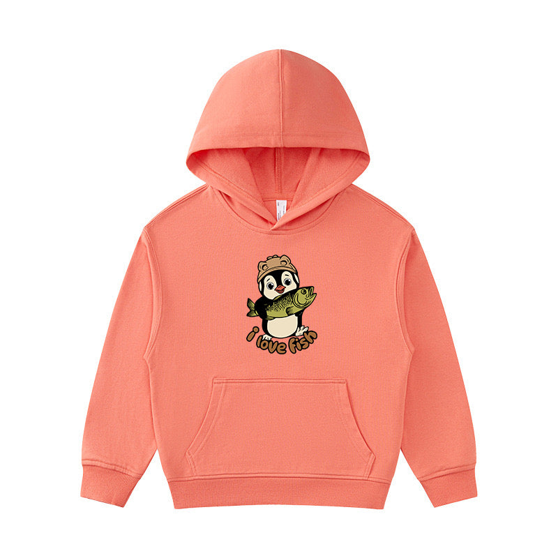 Penguins love fish Kid's Hoodie