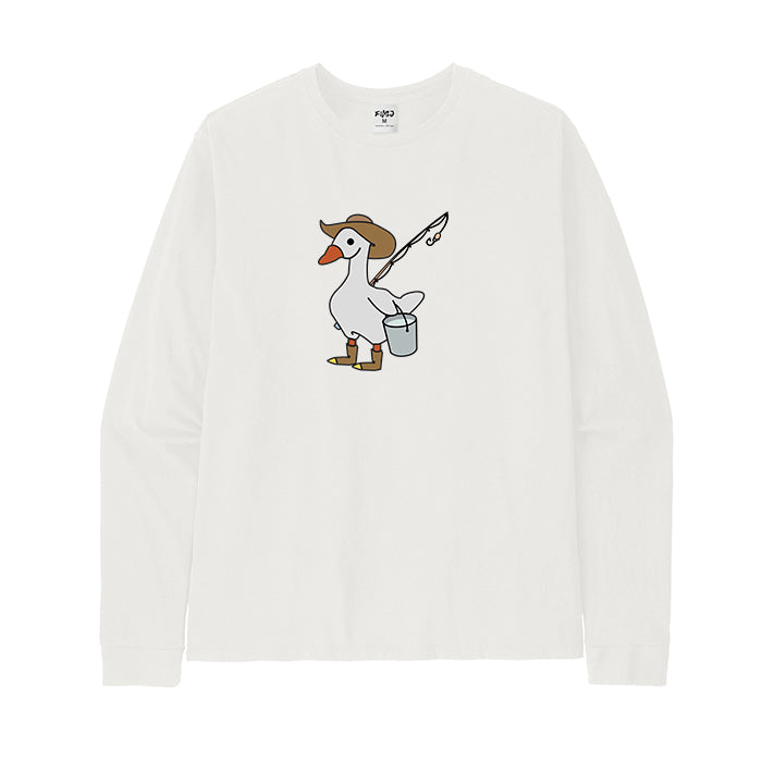 SILLY GOOSE GONE FISHING Long Sleeve T-Shirt