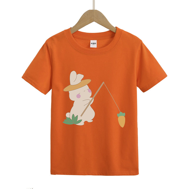 Rabbit Fishing Kid's T-Shirts