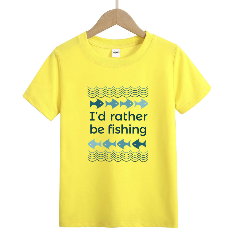 I'd Rather Be Fishing Kids T-Shirt