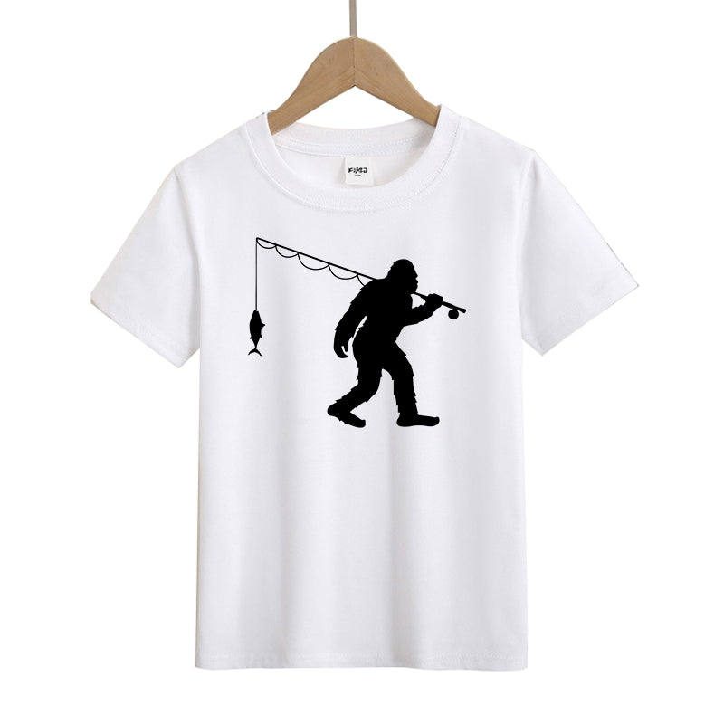 Bigfoot Fishing Kids T-Shirt