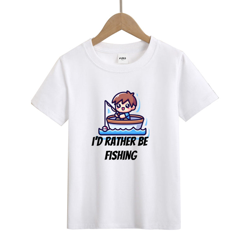 I'd Rather Be Fishing Kid's T-Shirts