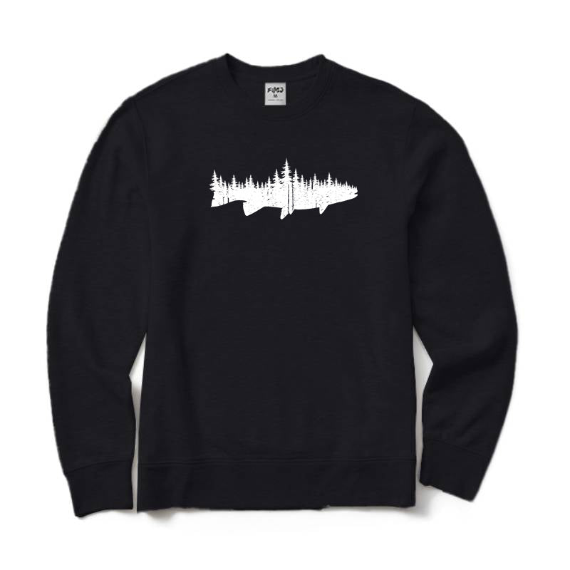 Fish Forest Landscape Crewneck Sweatshirt