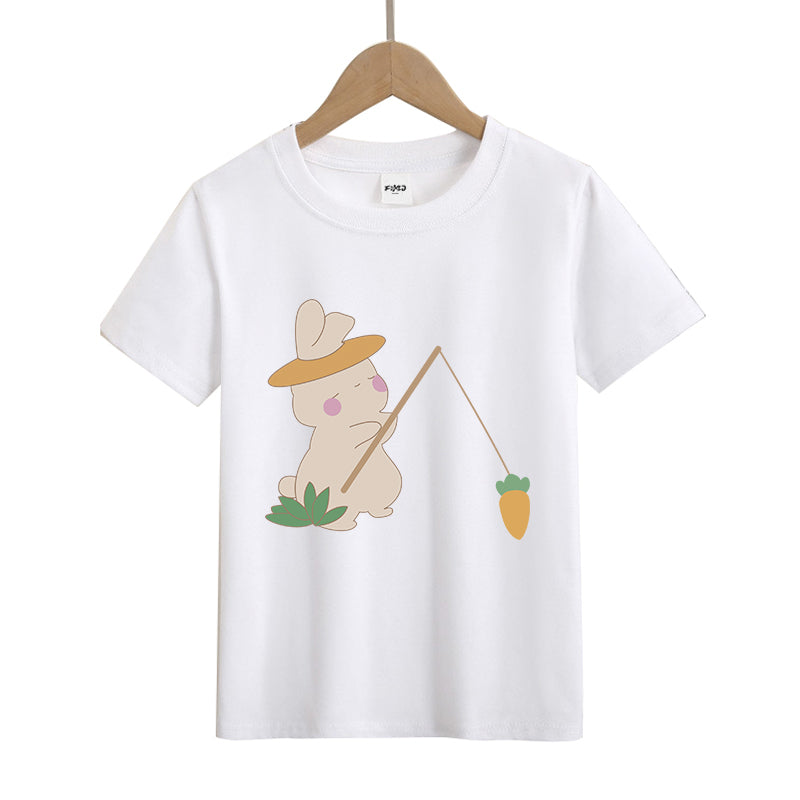 Rabbit Fishing Kid's T-Shirts