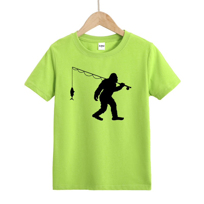 Bigfoot Fishing Kids T-Shirt