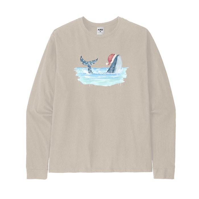 Christmas Whale long Sleeve T-Shirt