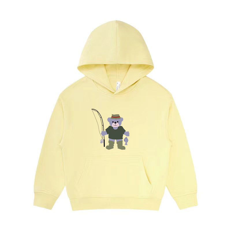 BEAR GONE FISHING Kid's Hoodie