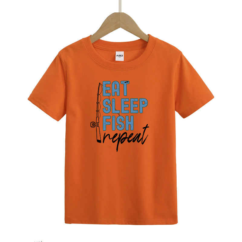 Eat Sleep Fish Repeat Kids T-Shirt