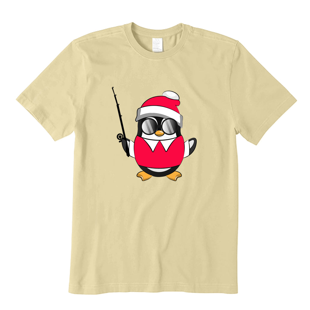 Christmas Penguin Fishing T-Shirt