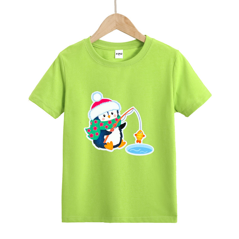 Penguin Fishing Kid's T-Shirts