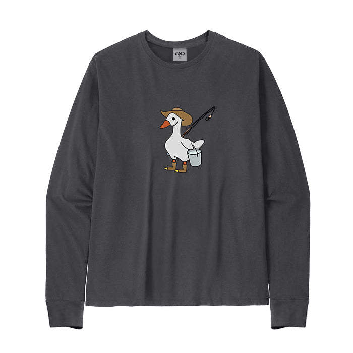 SILLY GOOSE GONE FISHING Long Sleeve T-Shirt