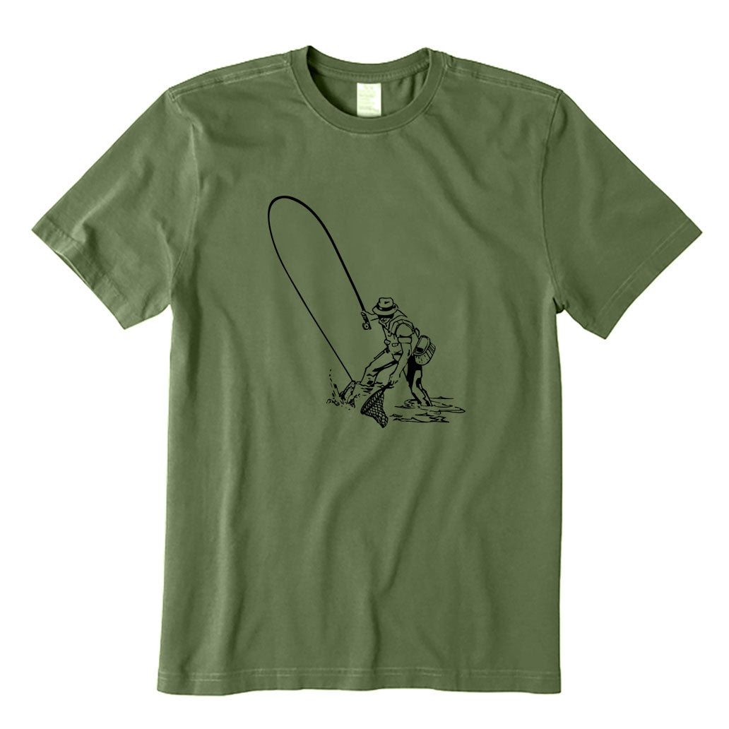 Fly Fisherman Landing Trout T-Shirt