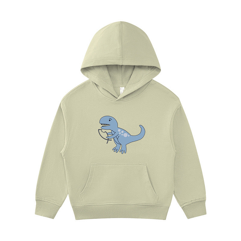 Dinosaur Eating Fish Kid's Hoodie