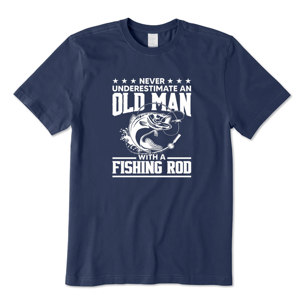 An Old Man with A Fishing Rod T-Shirt