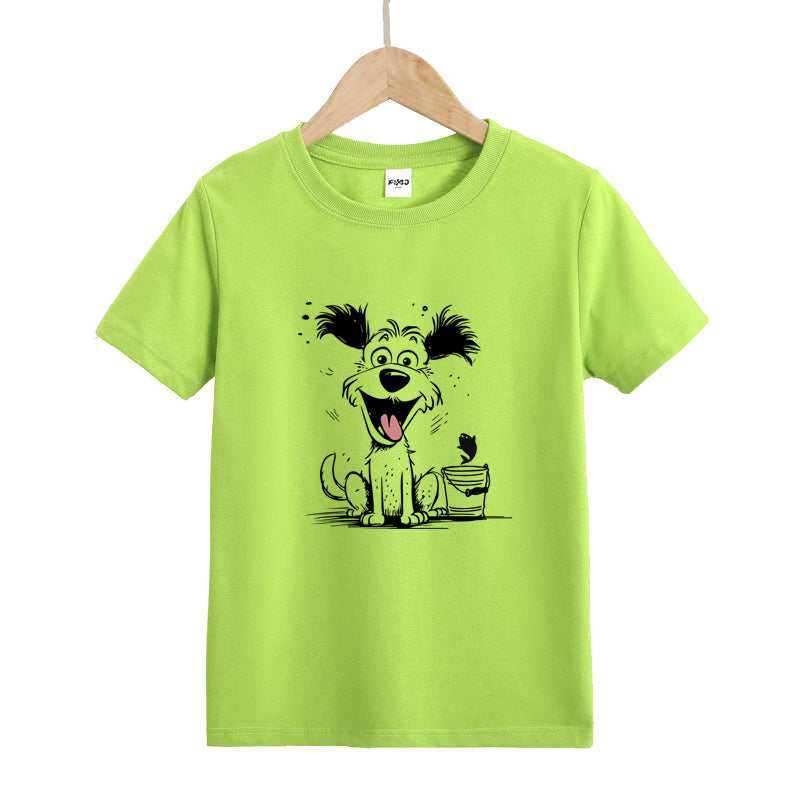 Dog Happy Fishing Kids T-Shirt