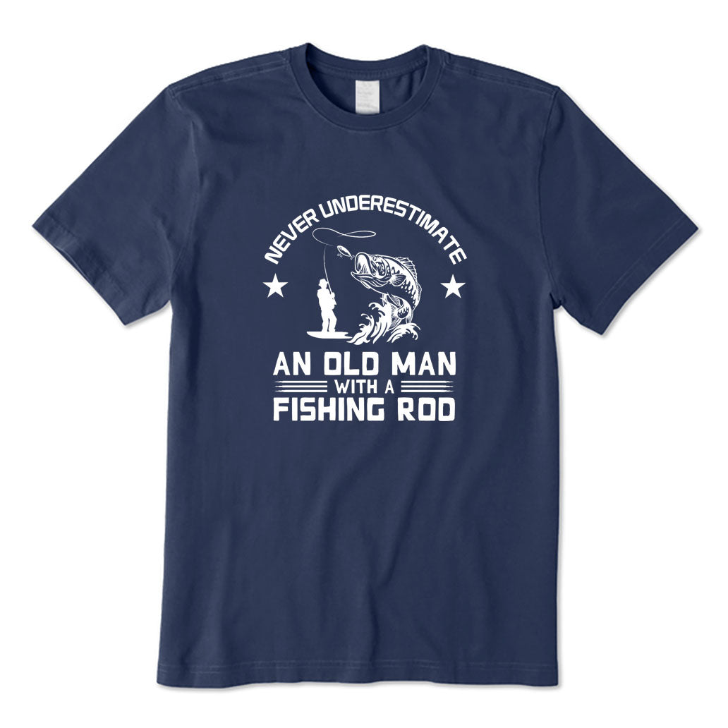 An Old Man with A Fishing Rod T-Shirt