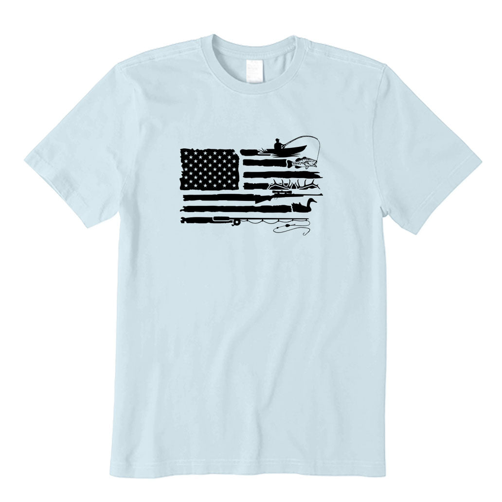 Fishing and Hunting American Flag T-Shirt