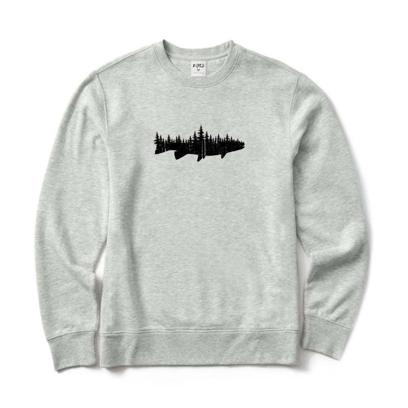 Fish Forest Landscape Crewneck Sweatshirt