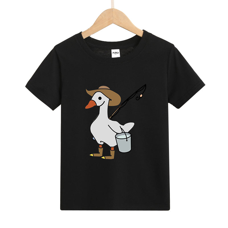 SILLY GOOSE GONE FISHING Kids T-Shirt