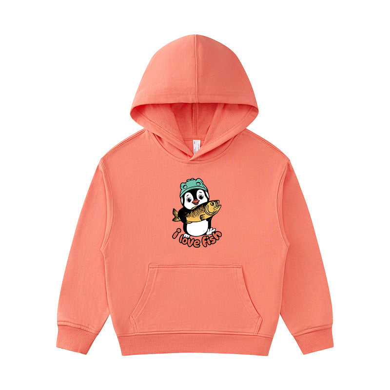 Penguins love fish Kid's Hoodie