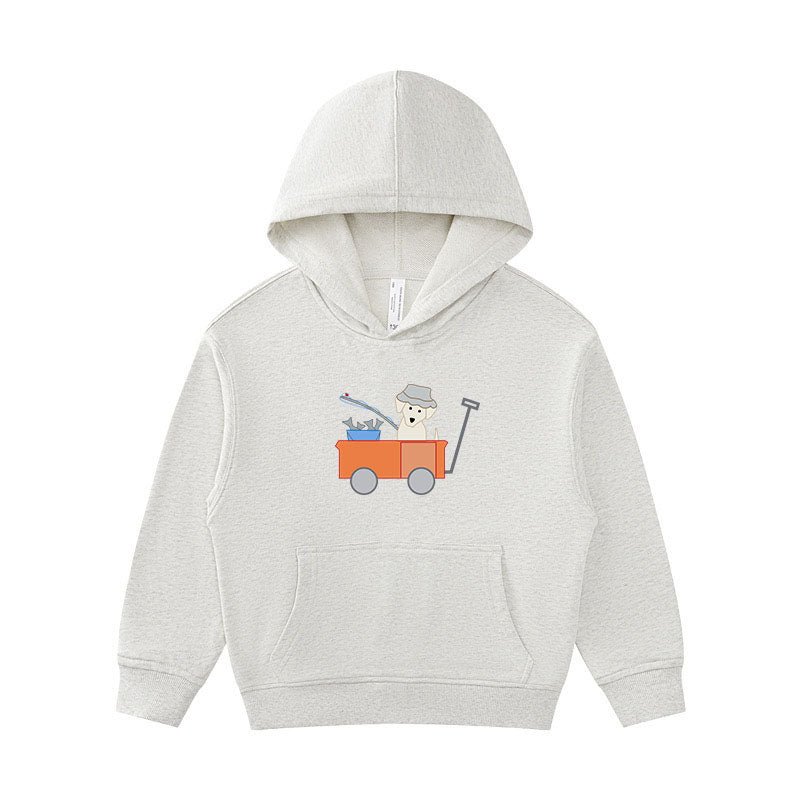 Dog Go Fishing Kid's Hoodie