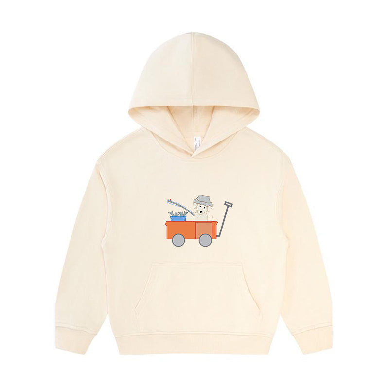 Dog Go Fishing Kid's Hoodie