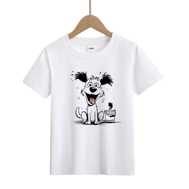 Dog Happy Fishing Kids T-Shirt