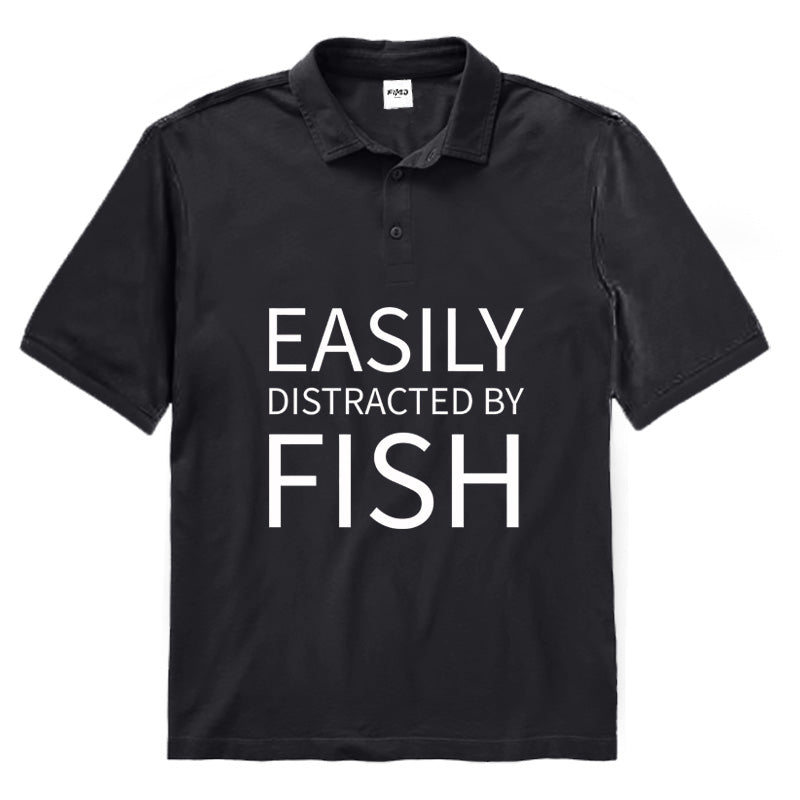 Easily Distracted By Fish Polo Shirt