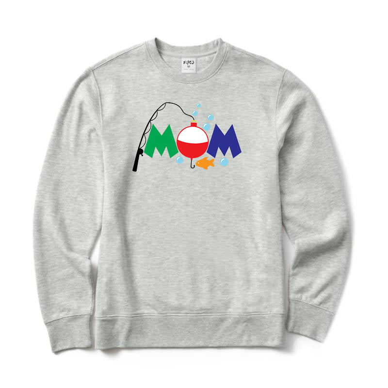 Cute Fishing Mom Crewneck Sweatshirt for Women