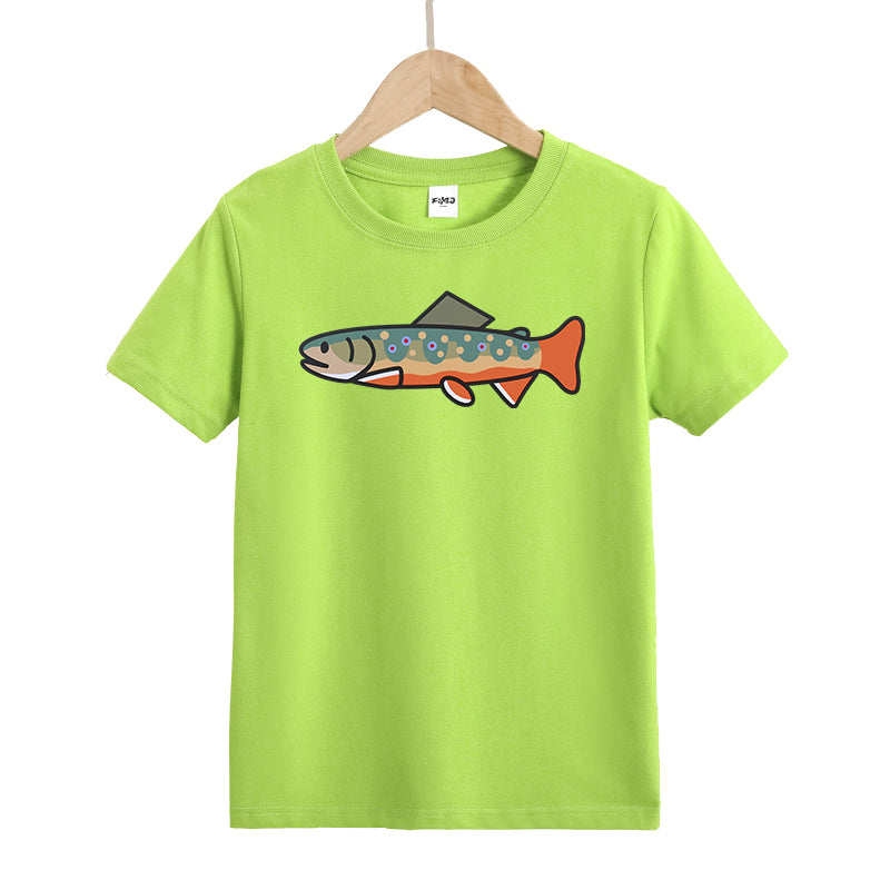 Happy Brook Trout Kid's T-Shirts