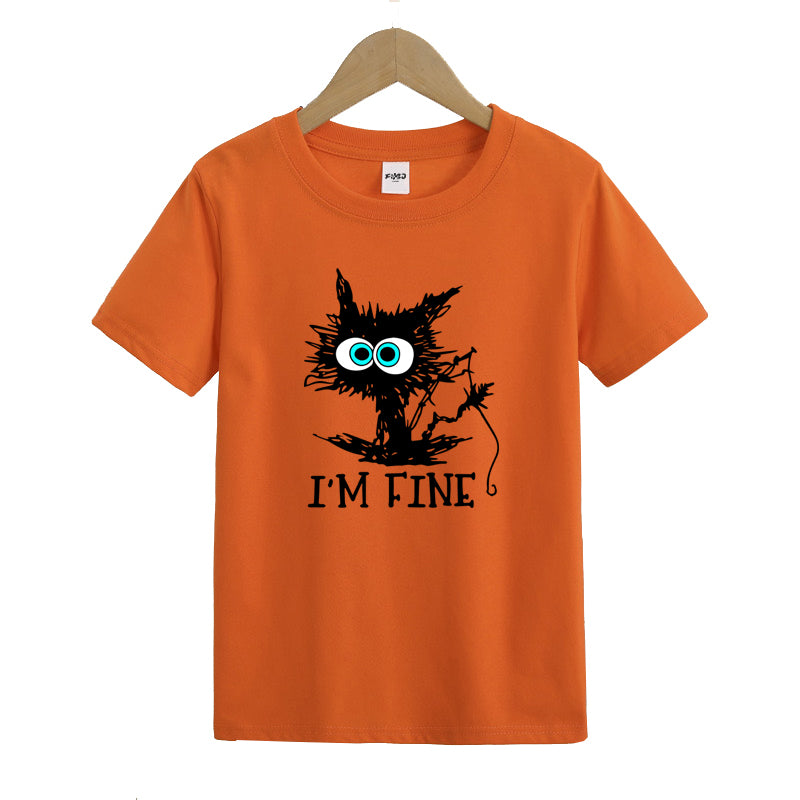 Fishing I'm Fine Kids T-Shirt