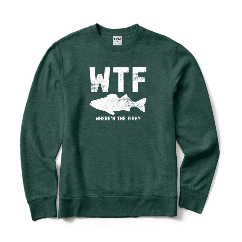 WTF Where's The Fish Crewneck Sweatshirt