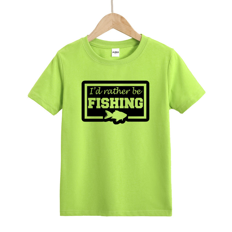 I'd Rather Be Fishing Kids T-Shirt