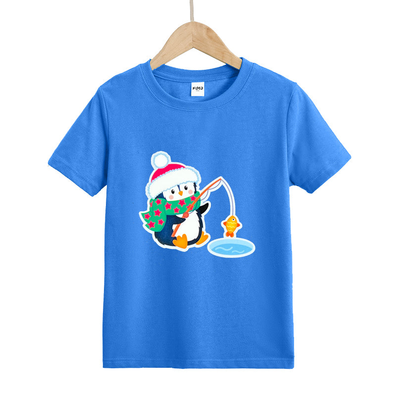 Penguin Fishing Kid's T-Shirts