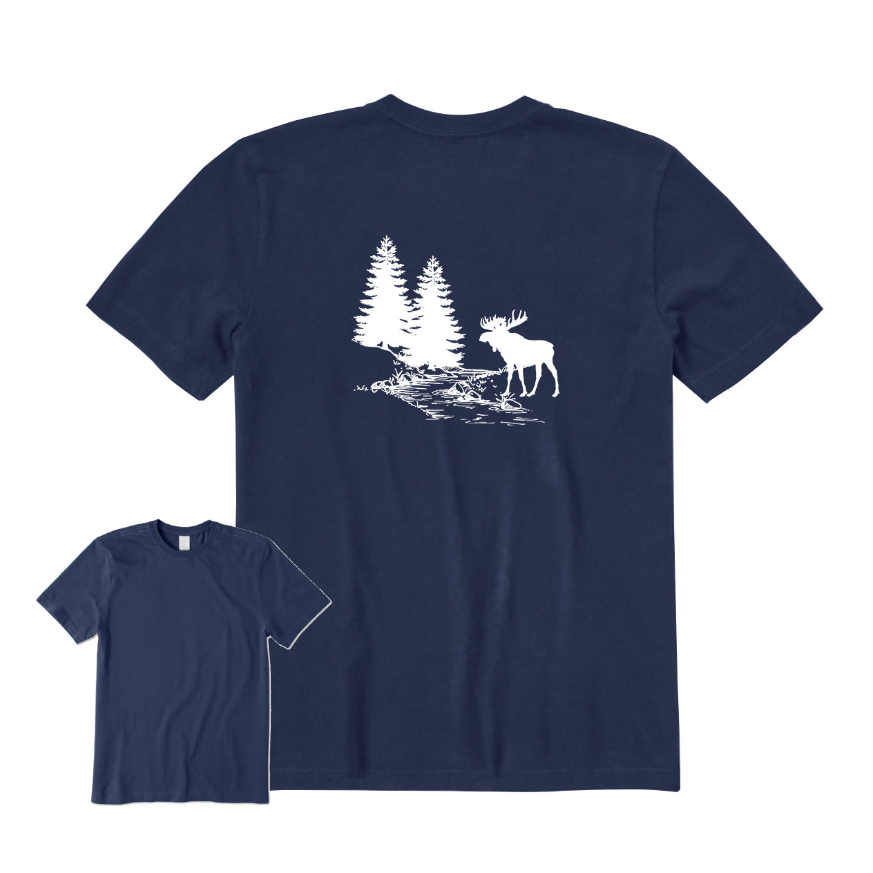 Outdoor Scenery Back Graphic T-Shirt