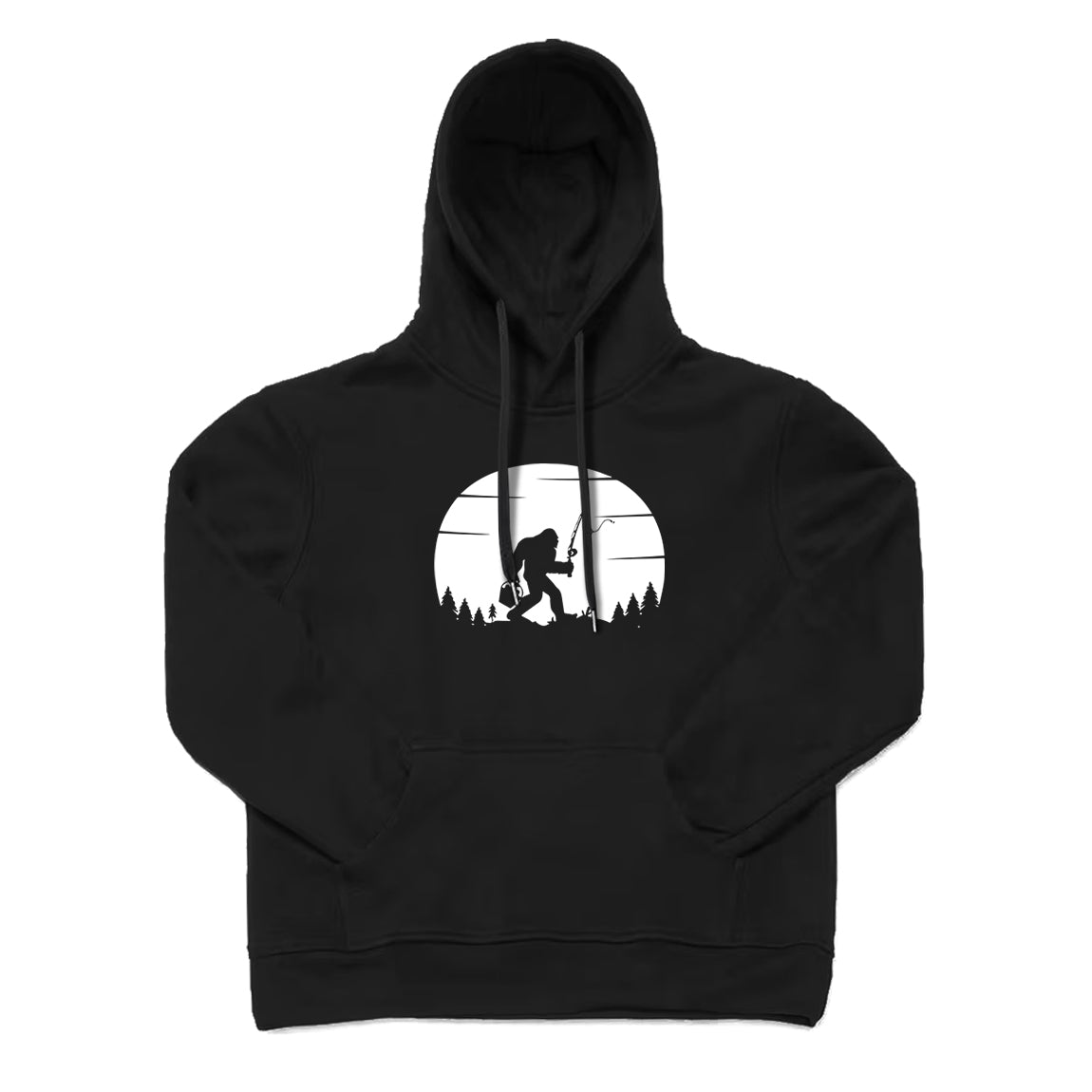 Bigfoot Fishing At Sunset Hoodie