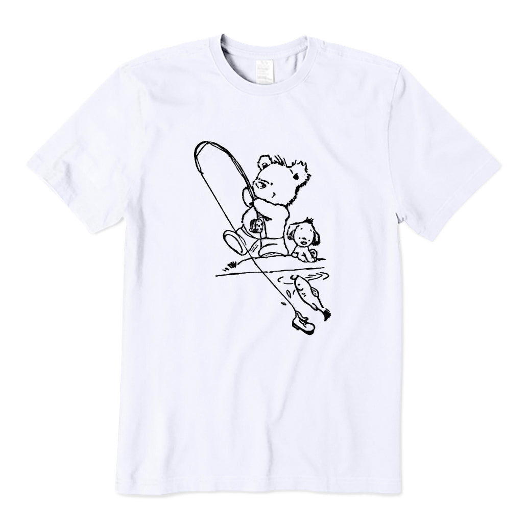 Little Bear and Puppy Fishing T-Shirt