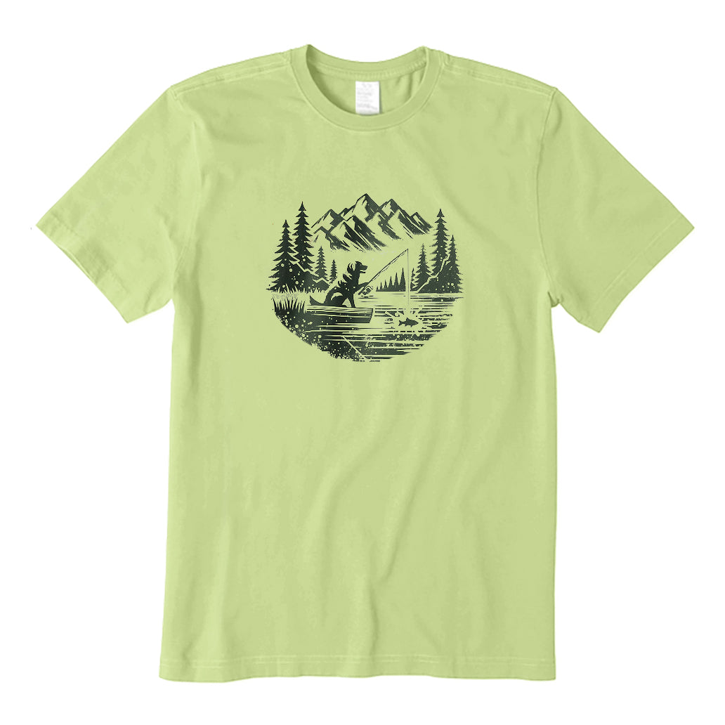 Dog Fishing Scene T-Shirt