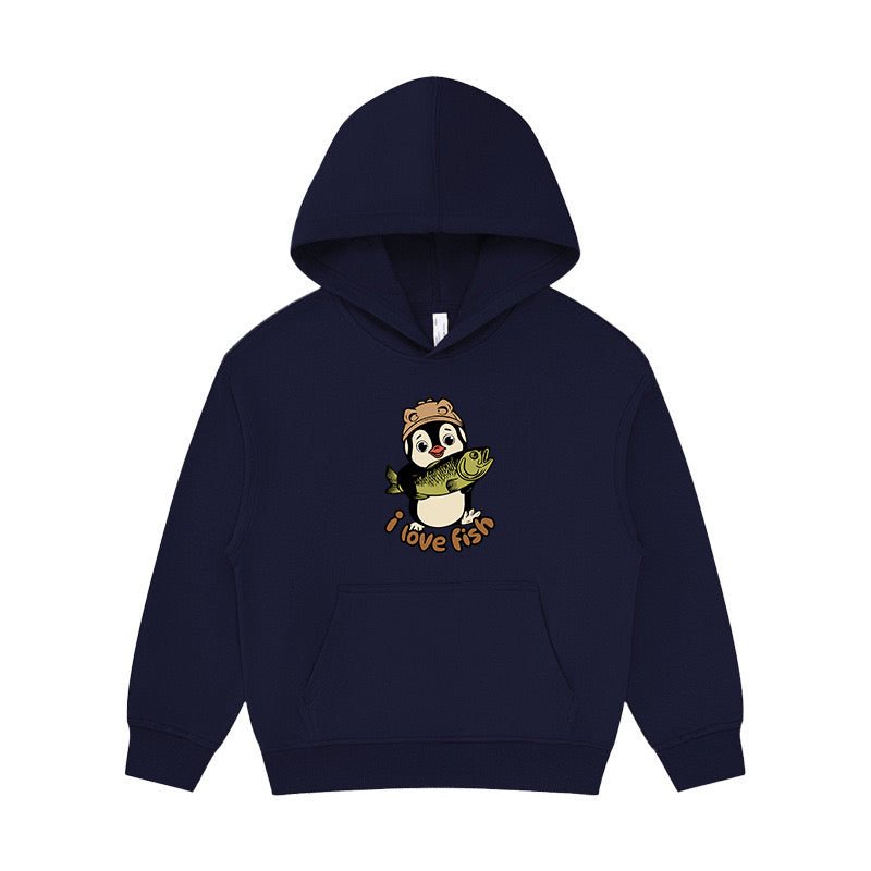 Penguins love fish Kid's Hoodie