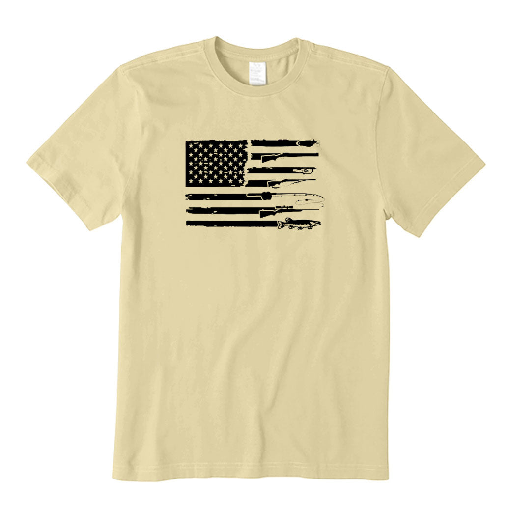 Hunting Fishing and American Flag T-Shirt