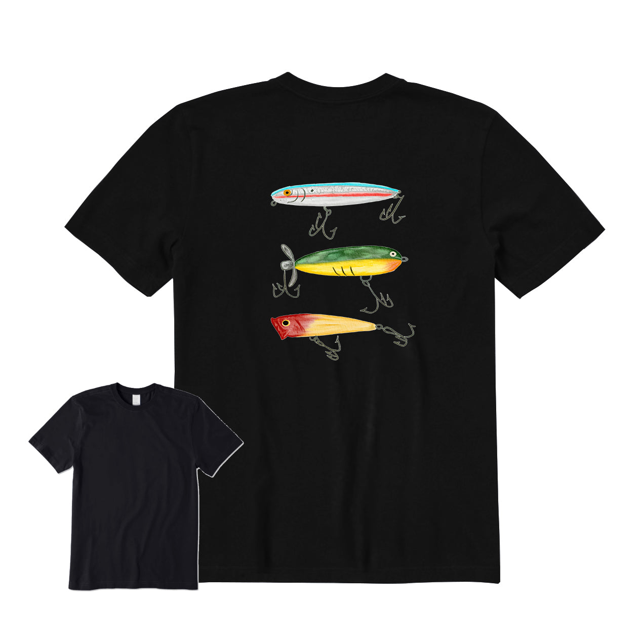 FISHING LURES Back Graphic T-Shirt