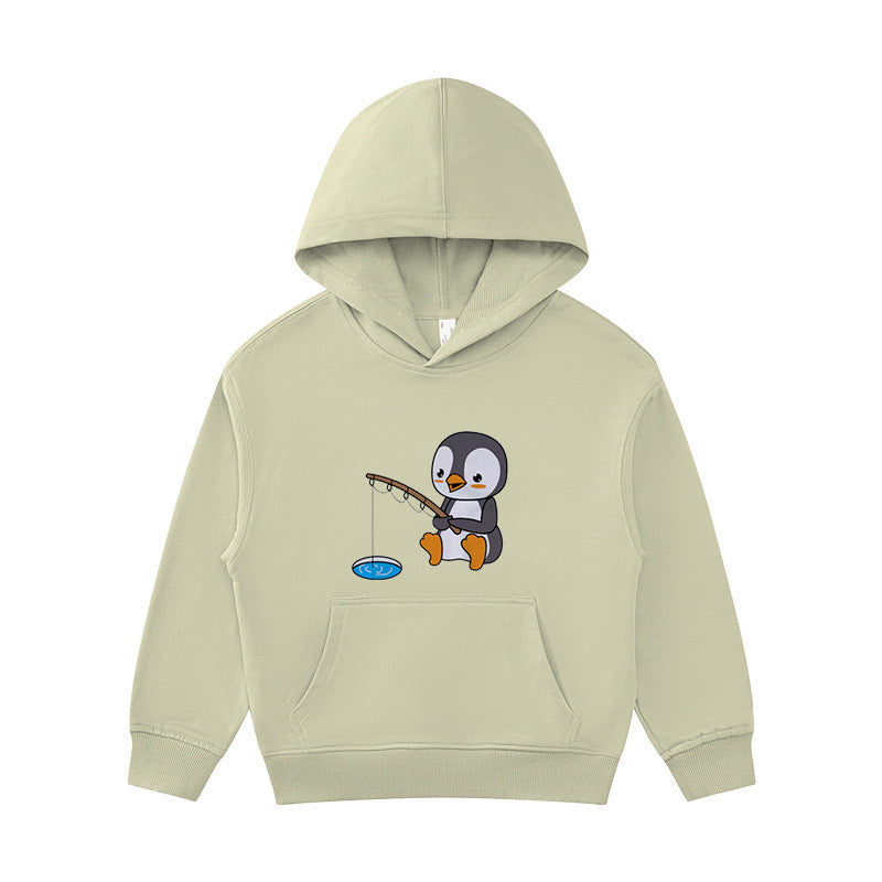 Penguin Ice Fishing Kid's Hoodie