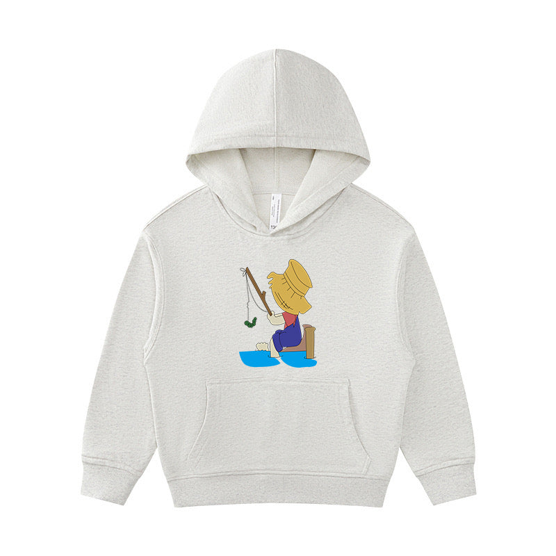 Girl fishing Kid's Hoodie