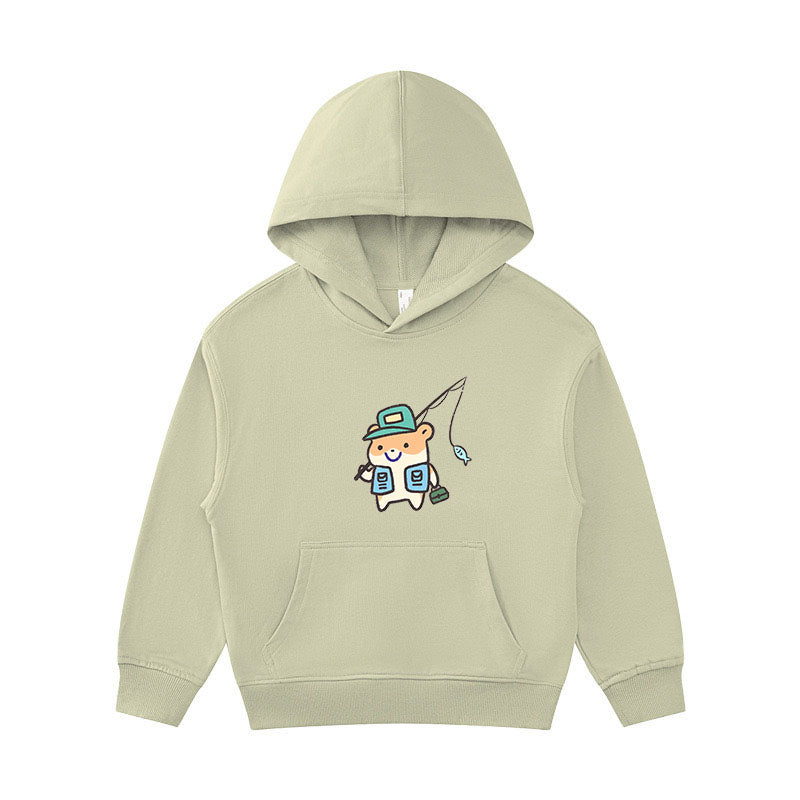 Hamster Fishing Kid's Hoodie