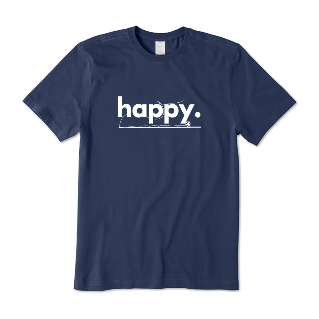 Happy with Fishing Rod T-Shirt