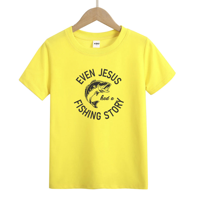 EVEN JESUS HAD A FISHING STORY Kids T-Shirt