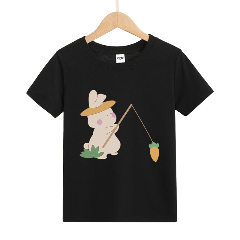 Rabbit Fishing Kid's T-Shirts